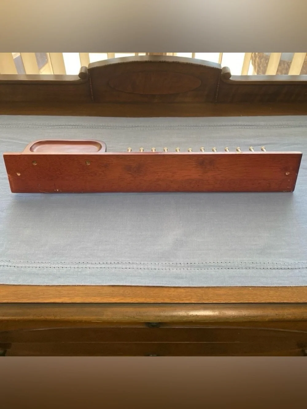 Vintage Lord & Taylor Wooden Wall Mount Tie/Belt Rack with Valet Ledge